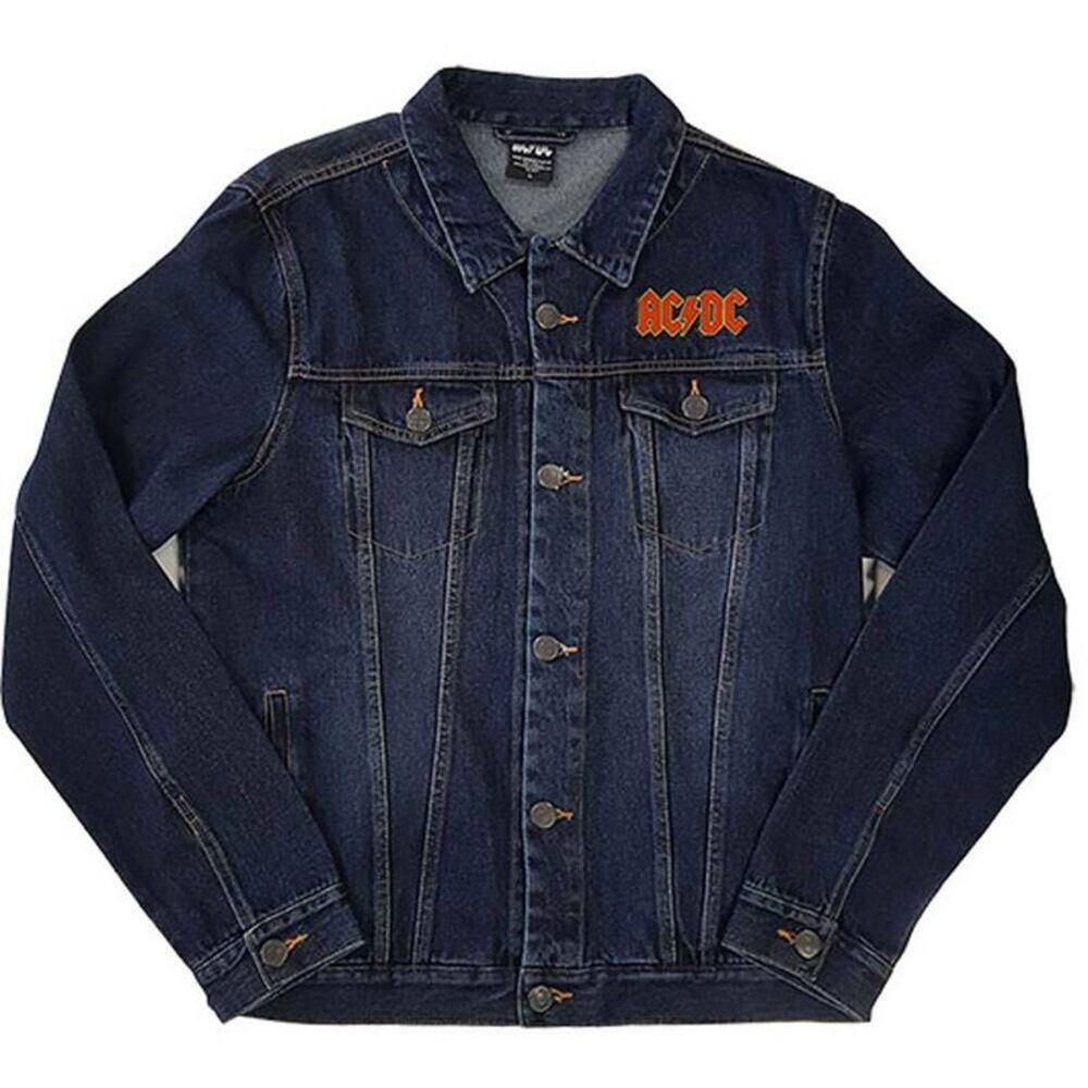 AC/DC Unisex Adult About To Rock Back Print Denim Jacket / Denim Blue